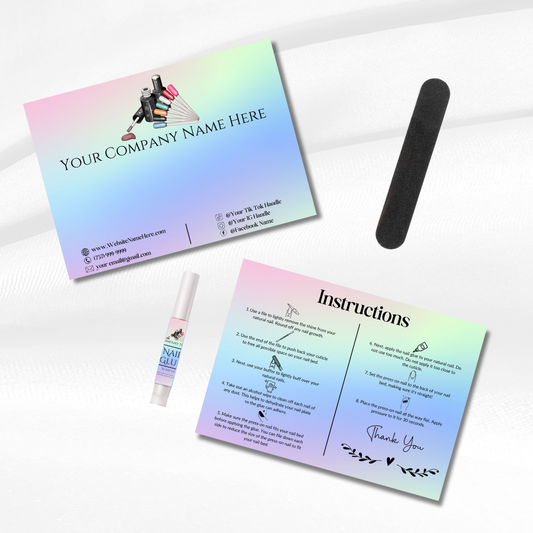 Personalized Press-On Nail Mounting Cards